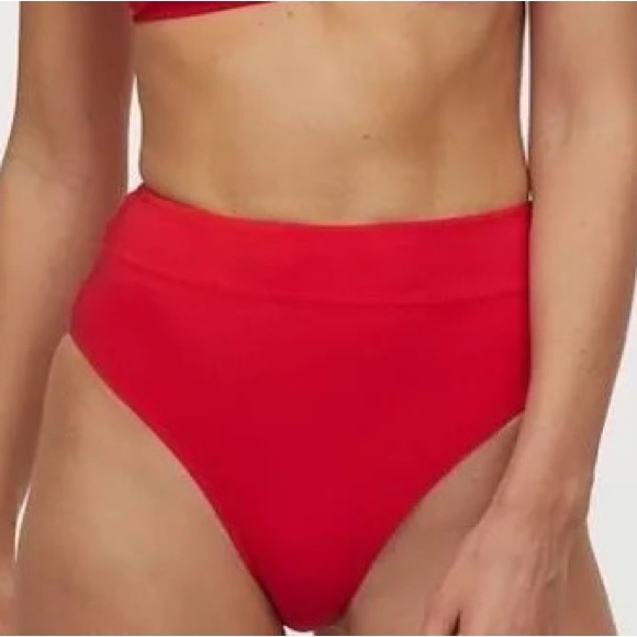 Red high waist bikini bottoms - Picture 5 of 6